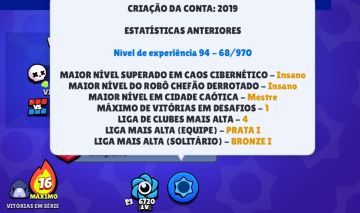 Conta RARA de Brawl Stars e Clash Royale | +32K Troféus | 279 Gemas | PROMOÇÃO!