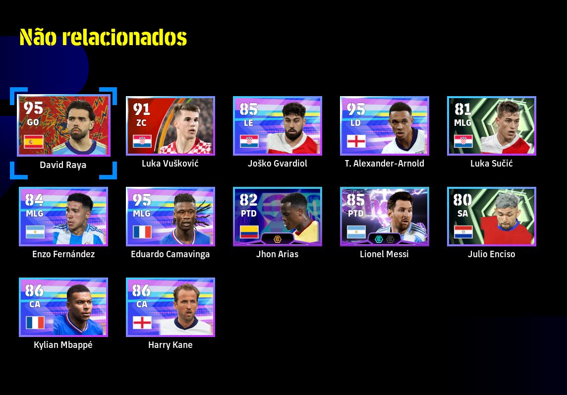 Conta Efootbal - Time Master 2 - Elenco de Portugal Completo