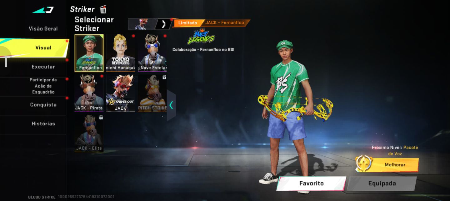 Conta bloodstrike, único dono cheia de skin (Armas, Facas,Strikers,2 Evos)$