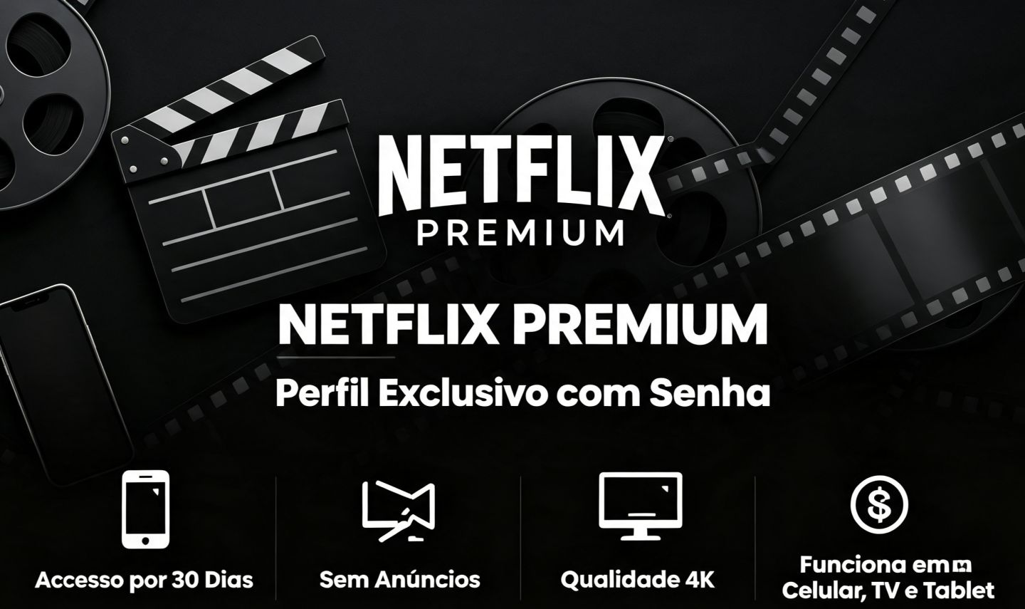 Netflix Premium Perfil Exclusivo com Senha | 30 Dias