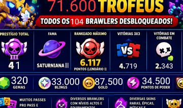 71k Brawl Stars 104/104 BRAWLERS 305 GEMAS 82K GOLD || 9.3K Clash Royale