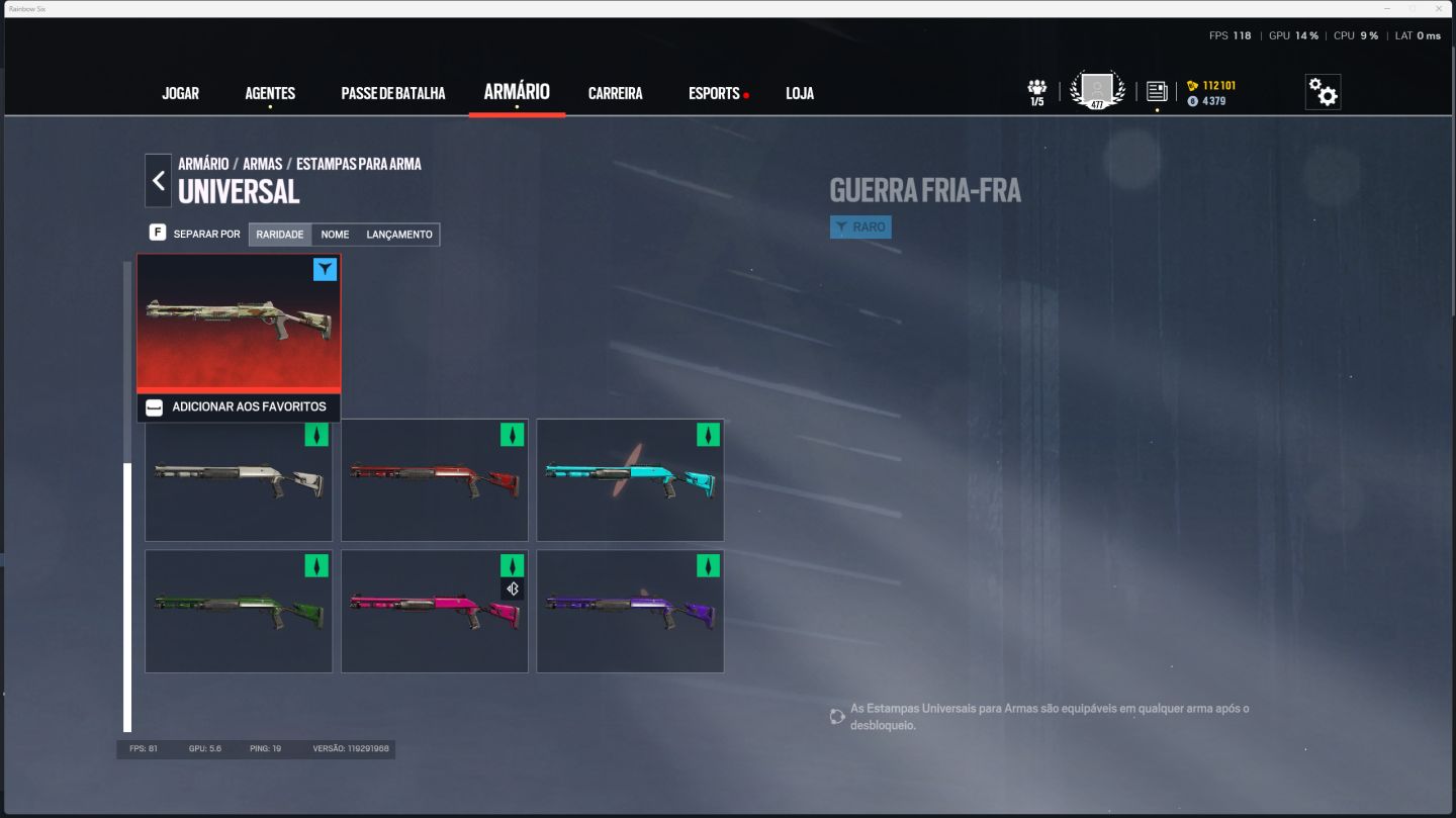 Conta Rainbow six r6 nvl 477 completa 2015
