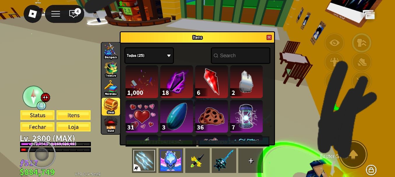 Conta Blox Fruit Full Lv Máximo Soco e Defesa