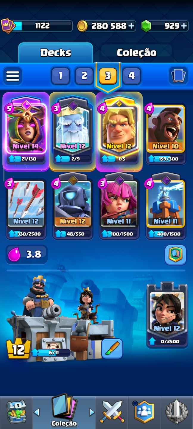 CONTA CLASH ROYALE | BRUXA EVOLUÍDA LVL 14 | 7241 TROFÉUS | 929 GEMAS + 280.588$