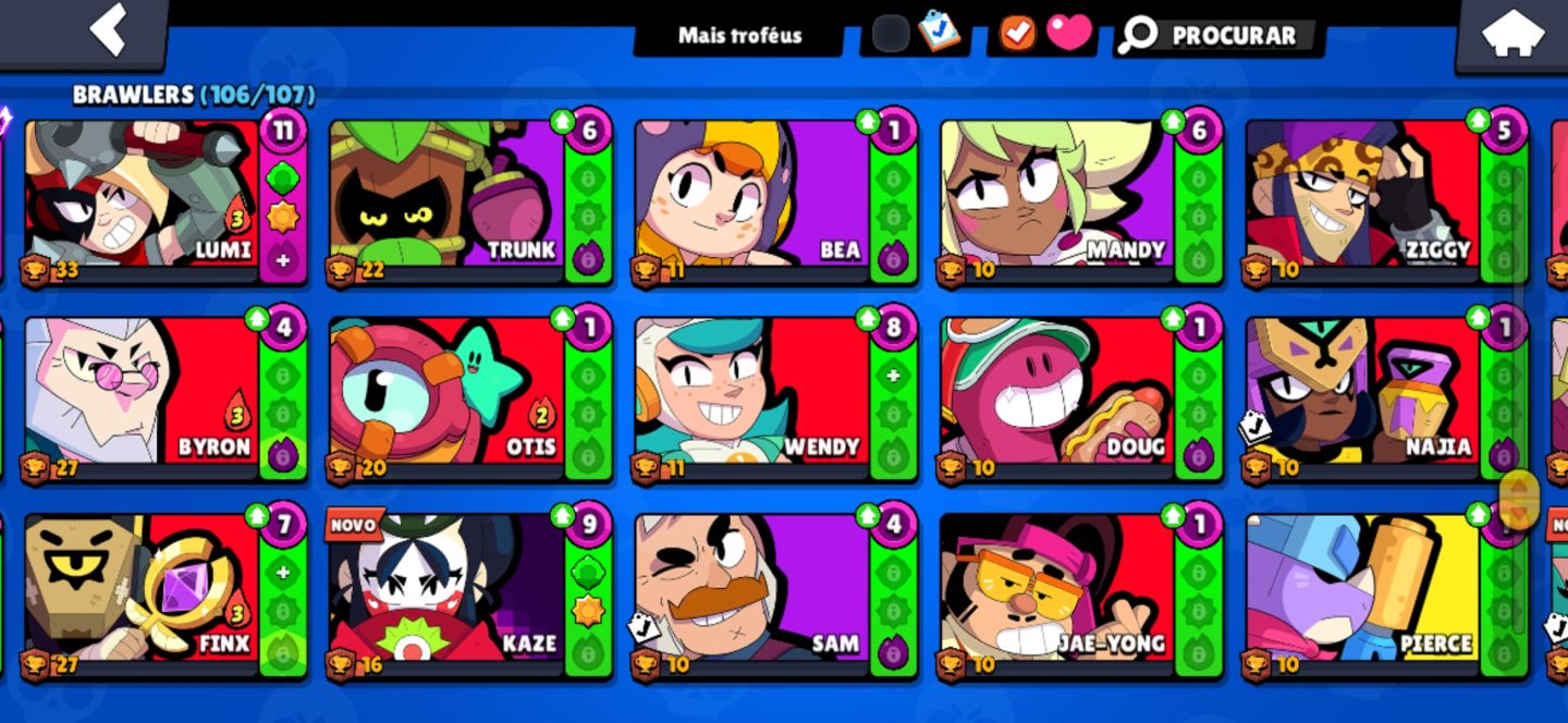 CONTA BRAWL STARS COMPLETA | 265 SKINS + 35 HIPERCARGAS + 32K TROFÉUS