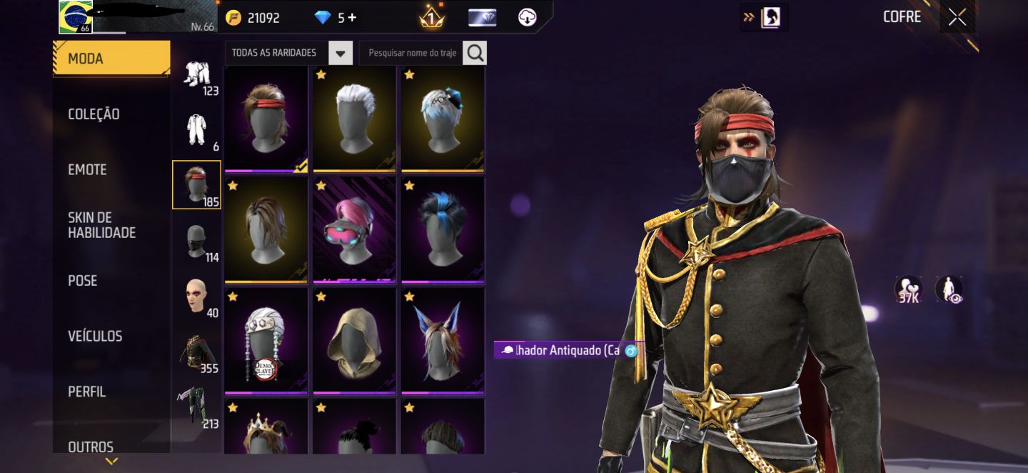 Conta Free Fire Angelical Verde - Skins Antigas - Muito top