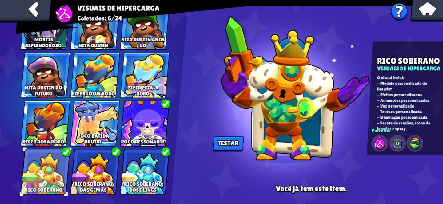 Conta de Brawl Stars INSANA! (2021, full brawlers e skins rarissimas)