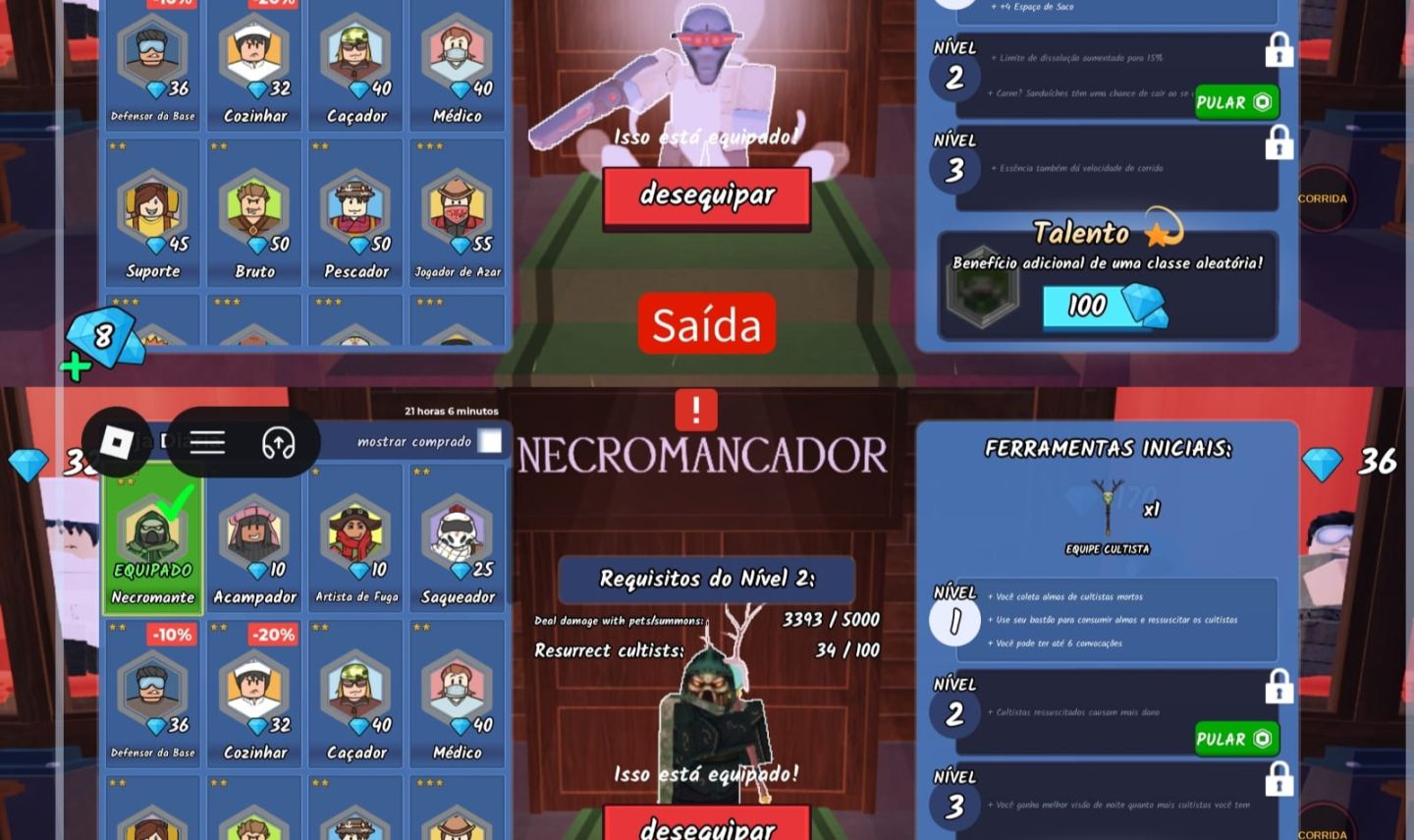 Conta 99 noites com NECROMANTE E ALIEN CIENTISTA