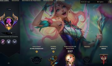 CONTA LOL FEMININA DESDE 2014, MAIN SUP E ADC, VARIAS SKINS FOFAS DE LUX E LULU
