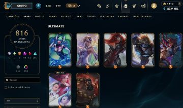 Conta League mestre + 816 skins + conta valorant junto com email!