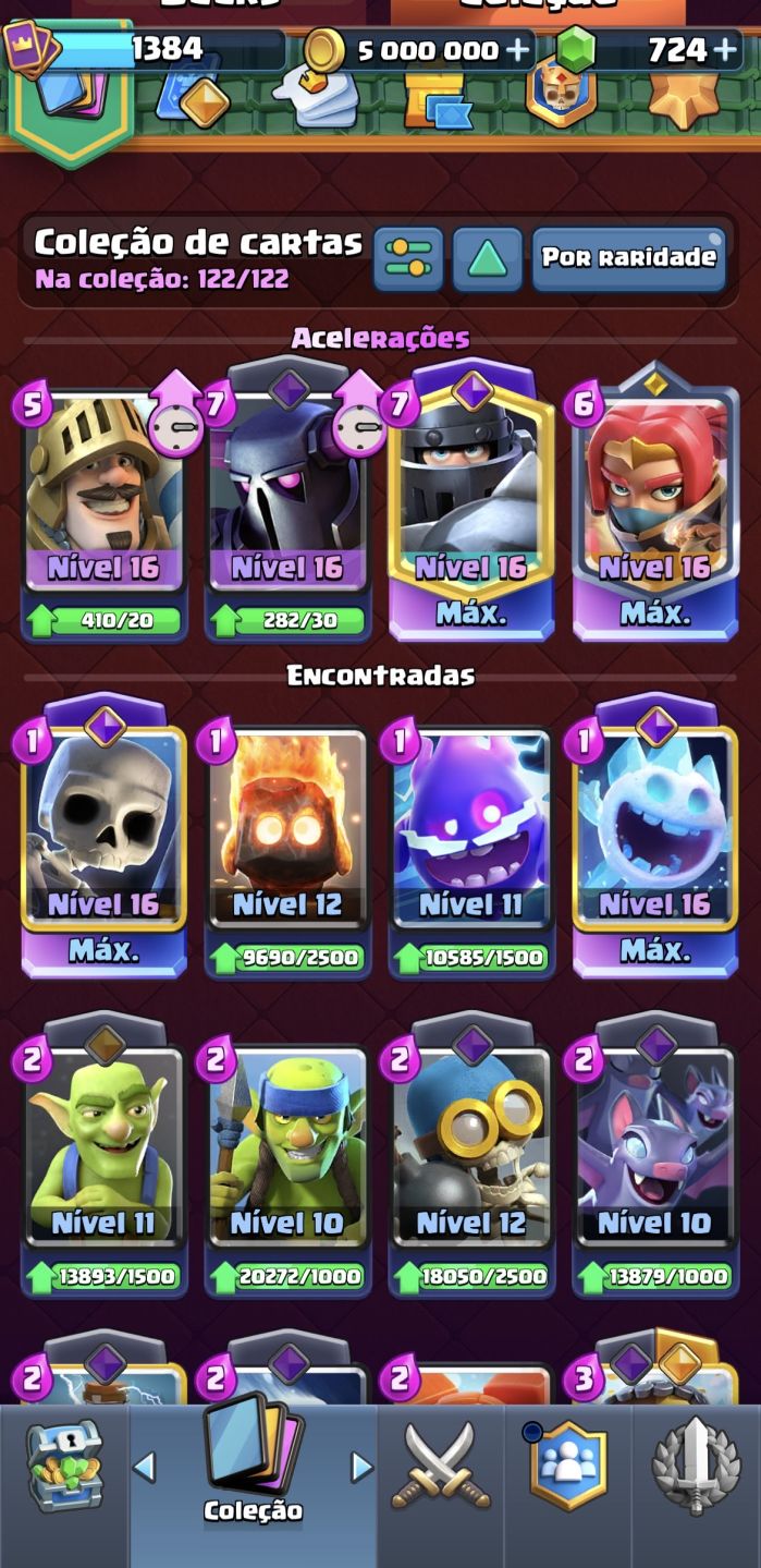 Conta Clash Royale criada desde 2016 e nível máximo