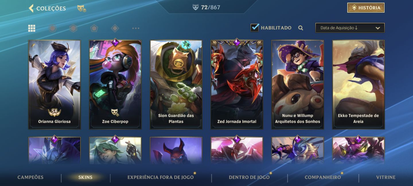 Conta Wild Rift Nv128 Desafiante na última season,com skins tops