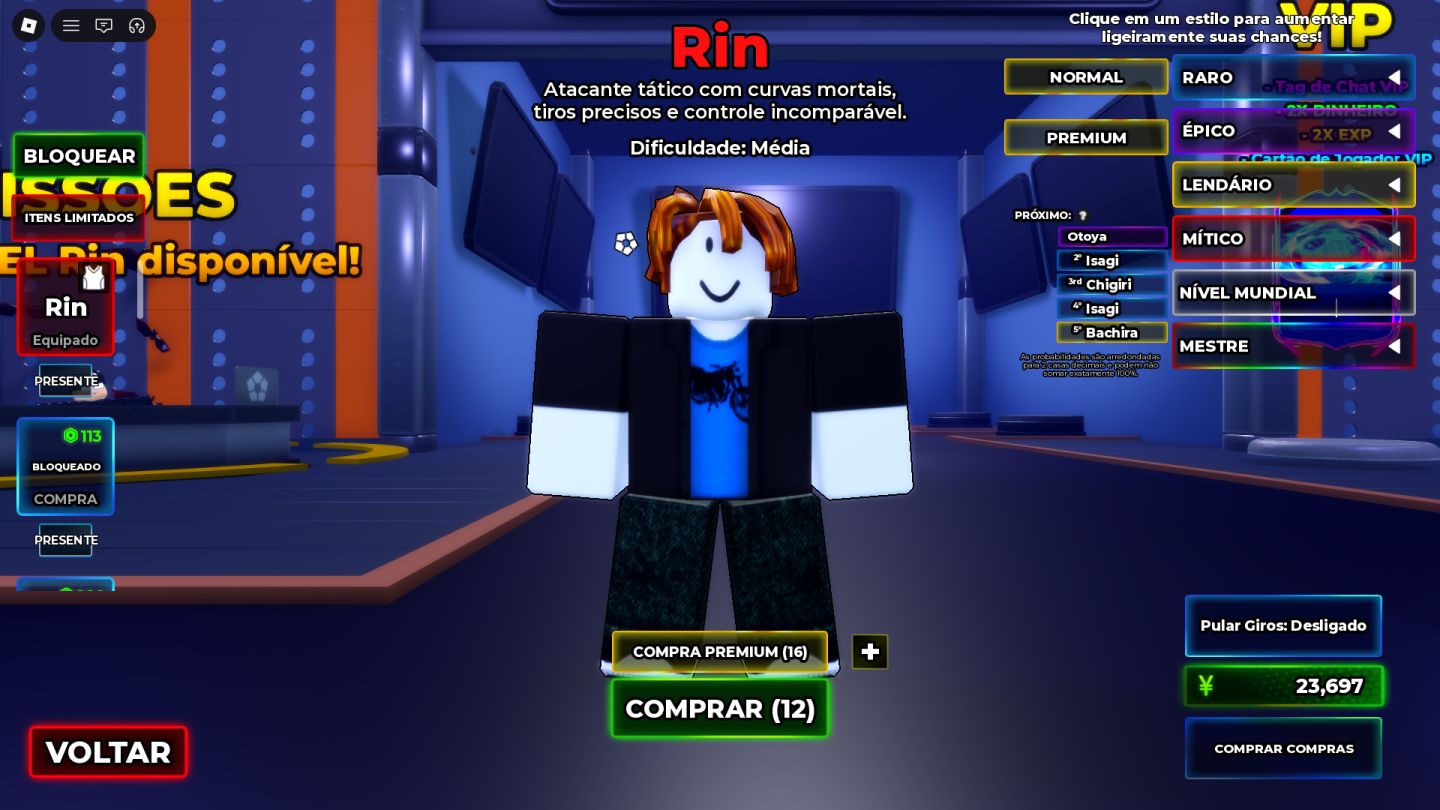 CONTA RIN BLUE LOCK RIVALS À VENDA