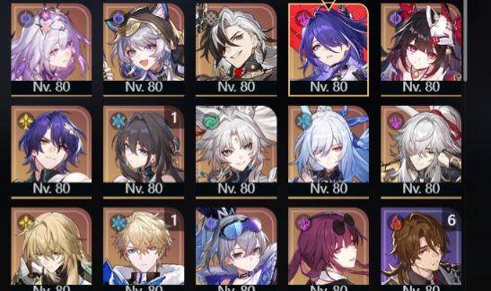 ZZZ E HSR sparkle+bis, robinE1, acheron+bis,cipher,castorice,kafka+bis,Hyacine++