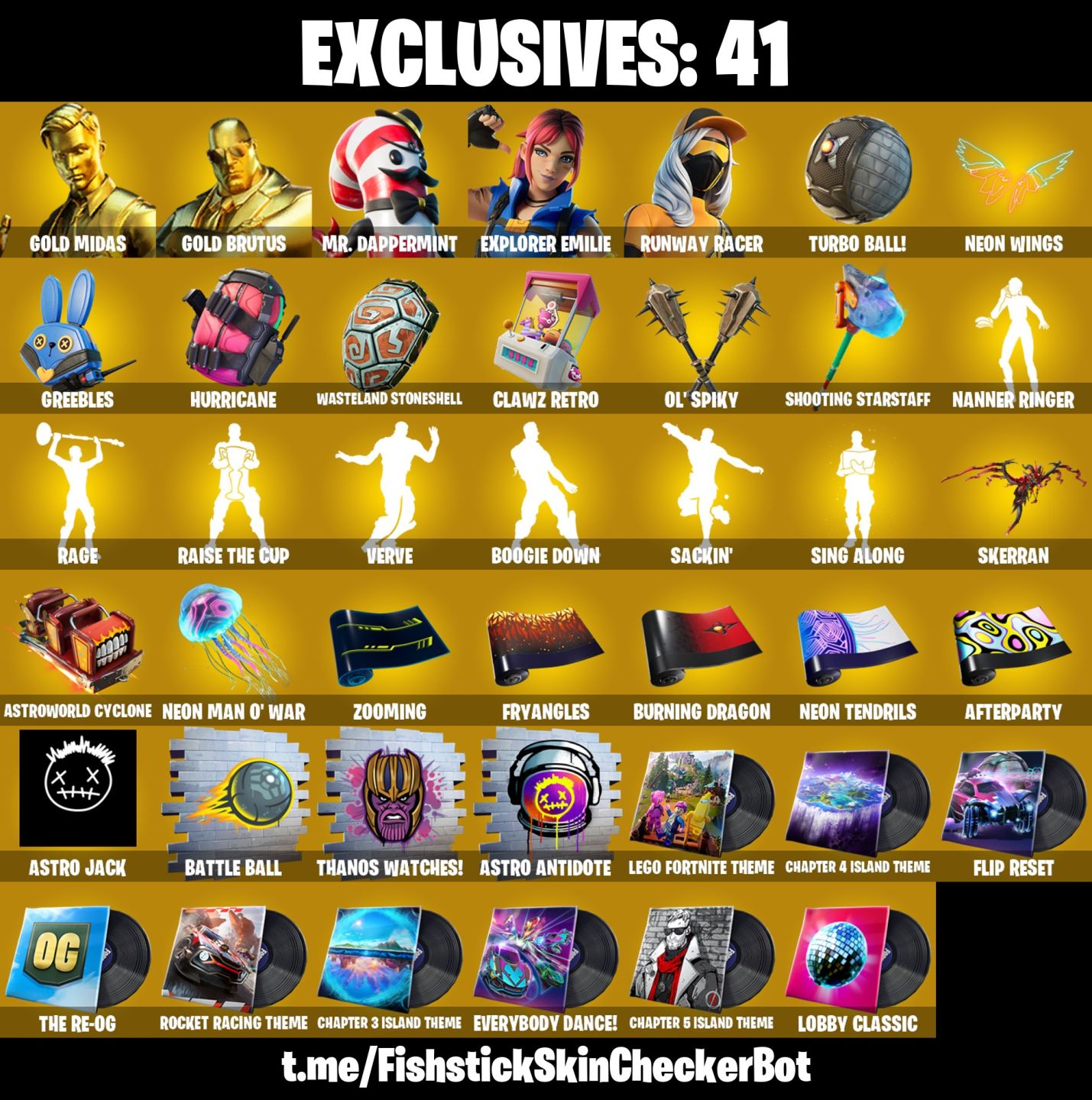 Conta Fortnite com Gold Midas | Gold Brutus | Explorer Emilie e 50 Skins