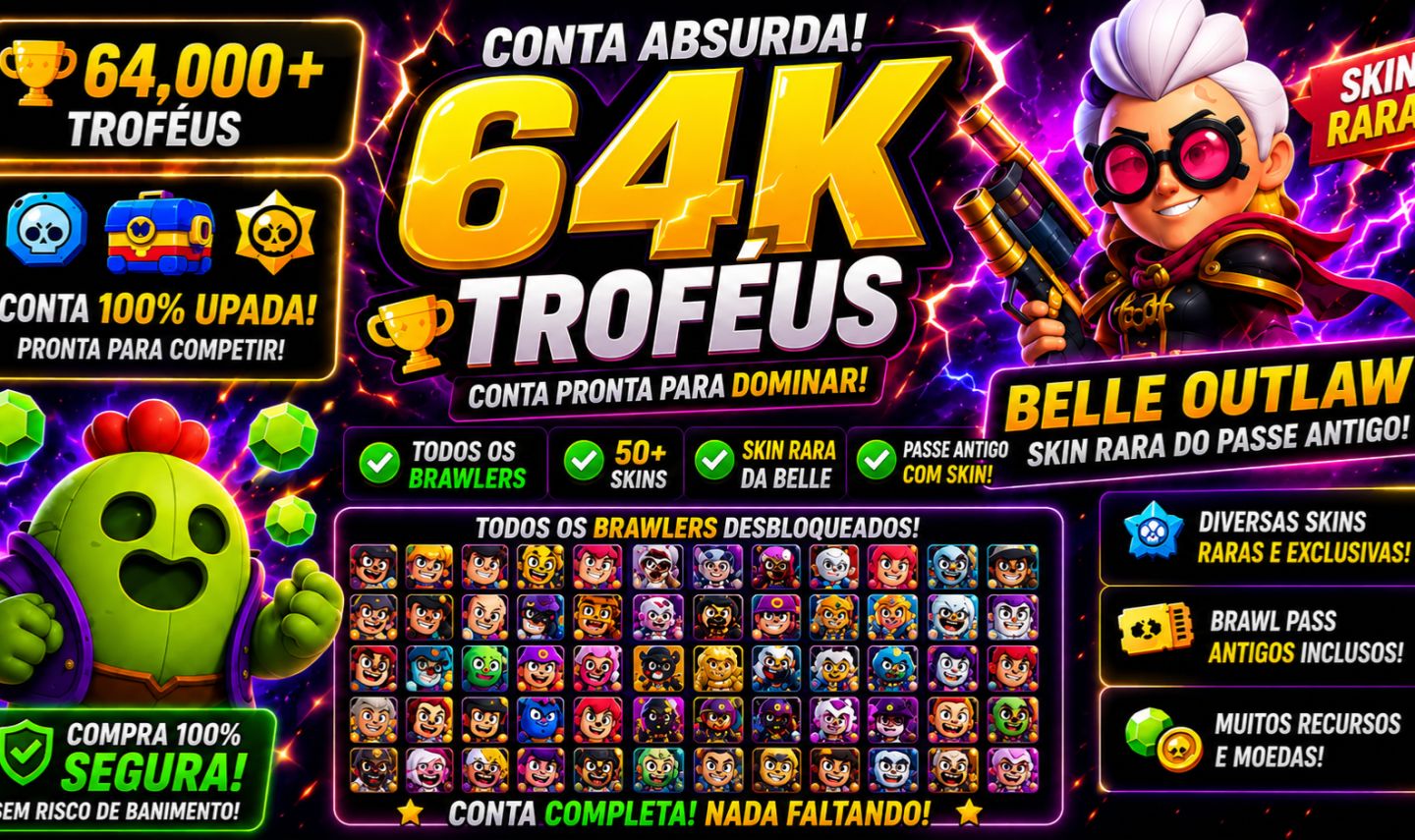 CONTA DE BRAWL STARS À VENDA! MUITOS BRAWLERS E SKINS!