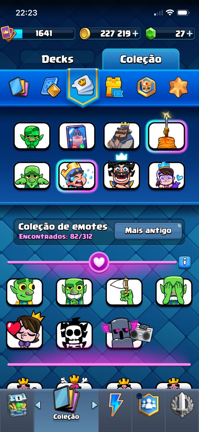 Conta Clash Royale passe da mini pekka completo 8 heróis, 19 evoluções