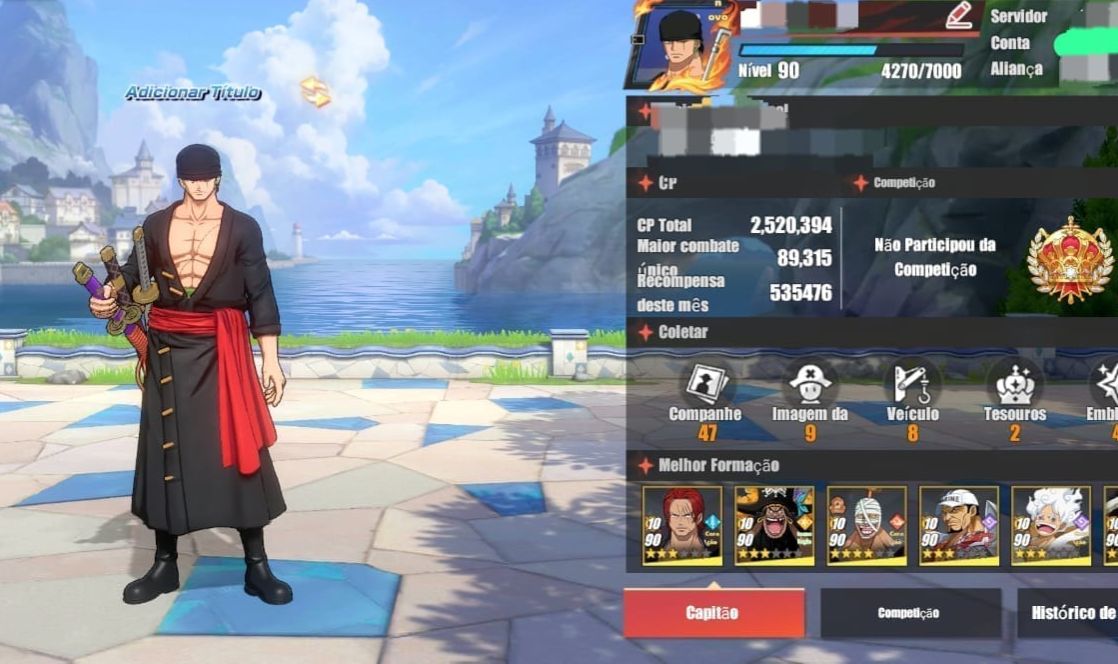 Conta one piece fight pach para começar no jogo.