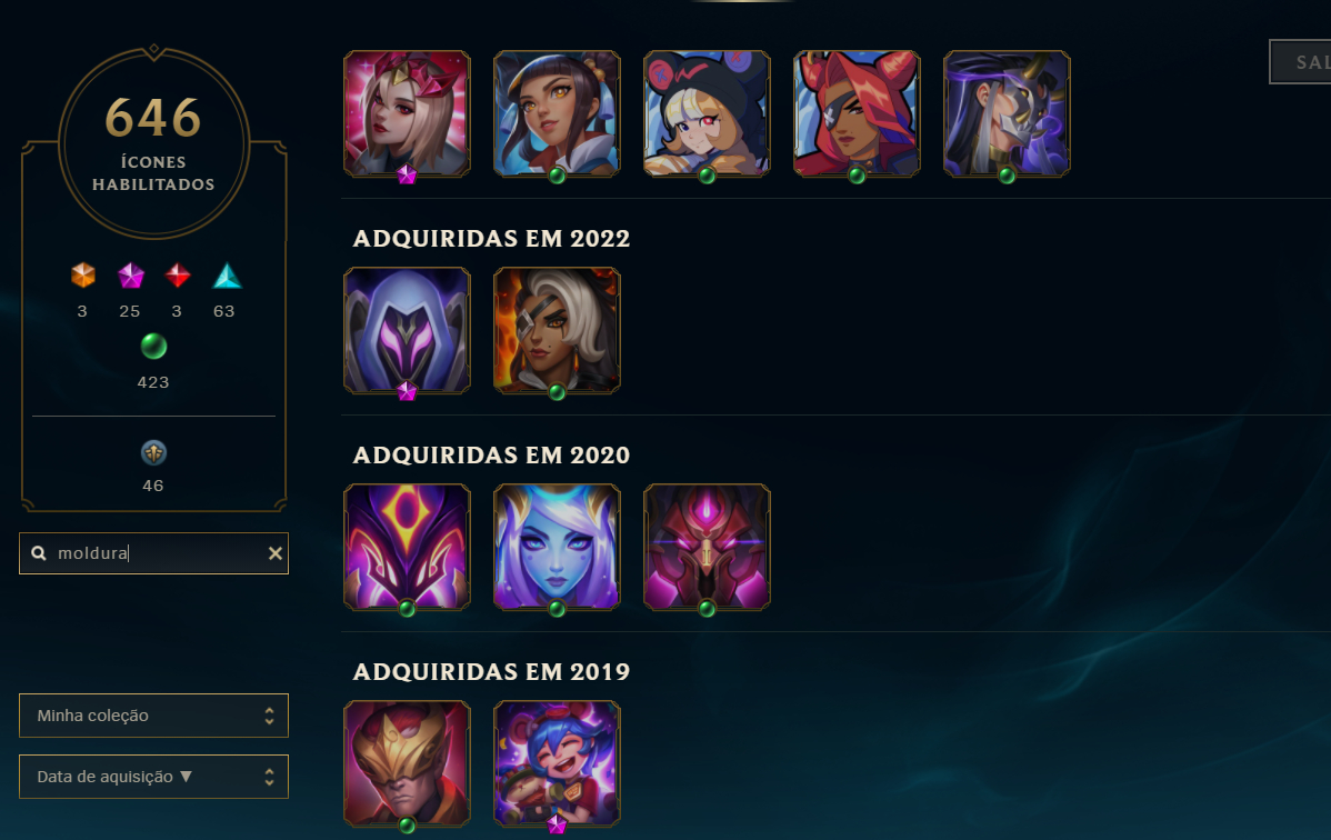 Conta lol D2, 949 skins.