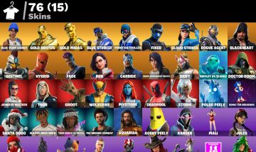 CONTA GEMADA FORTNITE 75 SKINS COM 1600 VB | SKIN RARAS + CLUBE FORTNITE
