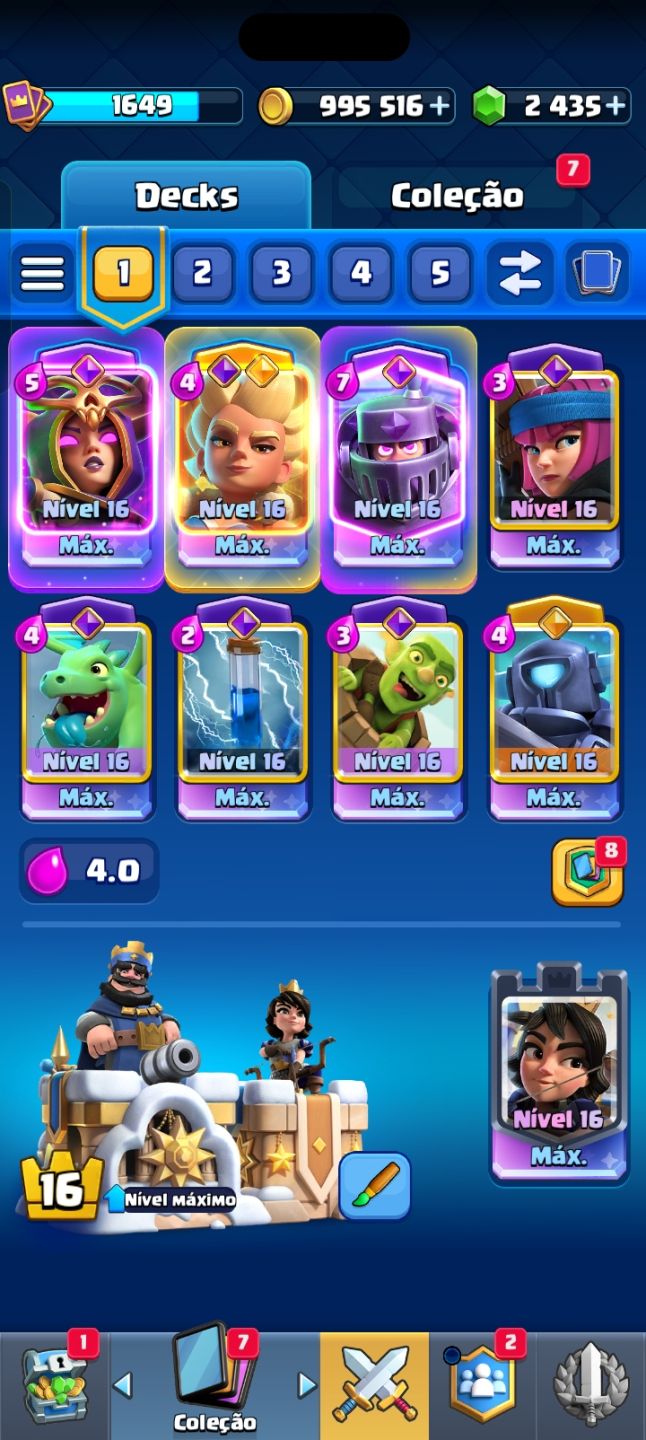 Conta Clash Royale deck full