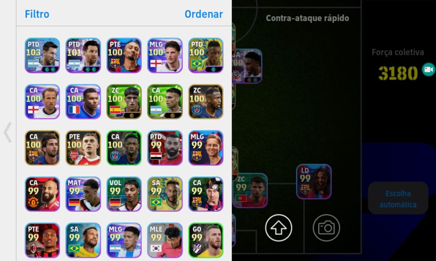 CONTA EFOOTBALL RARA! VITINHO BLITZ + AGUERO BLITZ + SUÁREZ BLITZ + HAZARD E+++!