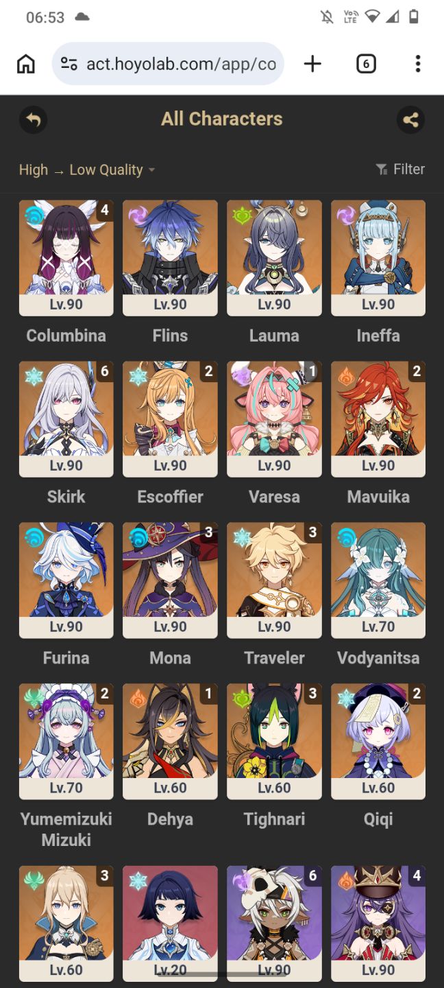 Genshin Impact | Skirk C6 Columbina C4 Mavuika C2 | Garantido.