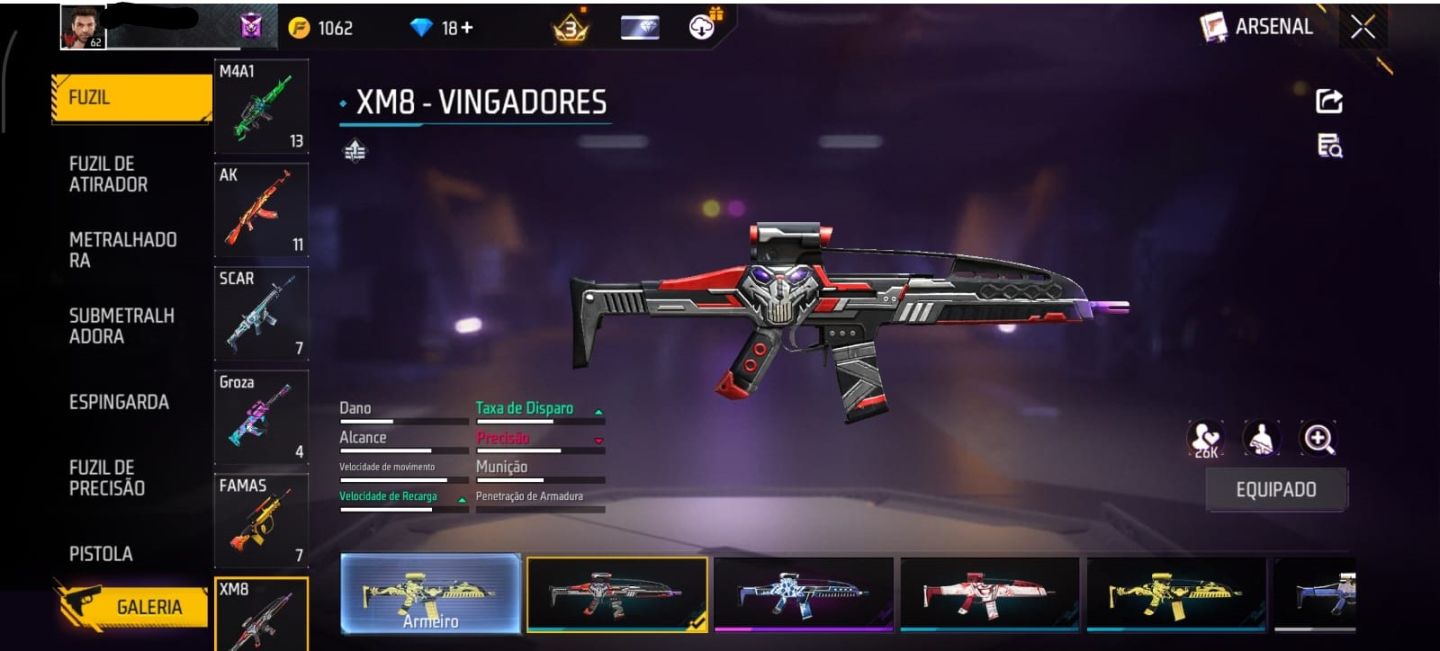 10 Ump Atributa | Xm8 Atributa + 318 Peitorais | Skins de Naruto + Dank master