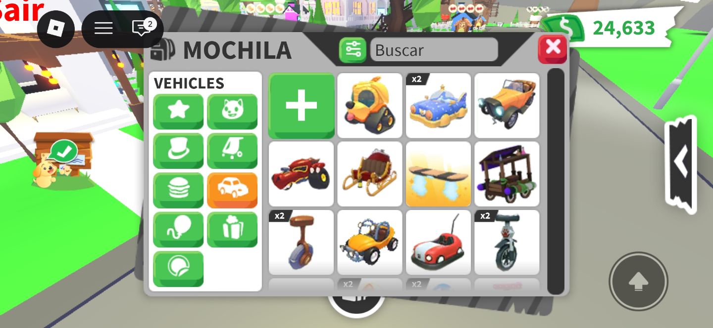 INVENTÁRIO COM PETS VEÍCULOS E ROUPINHAS