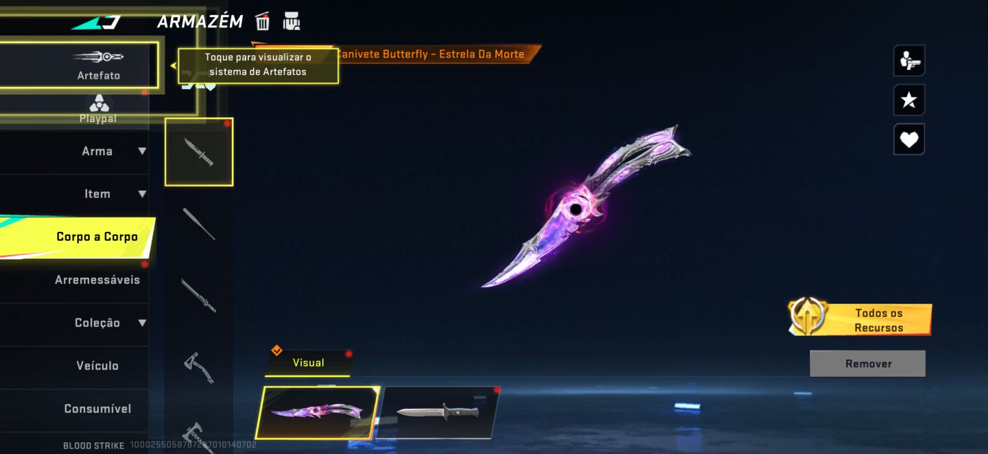 CONTA BLOOD STRIKE COM CANIVETE BUTERFLY