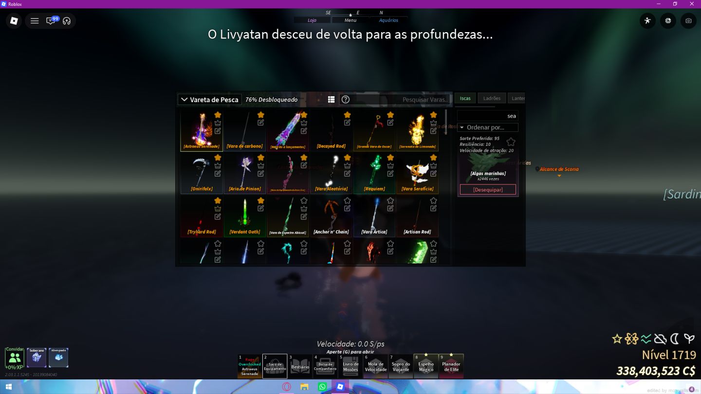 Conta de fish com varios itens raros....