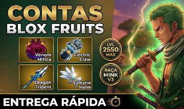 CONTA BLOX FRUITS LVL 2550 | VENOM EQUIPADA + ELECTRIC CLAW + RABBIT V3