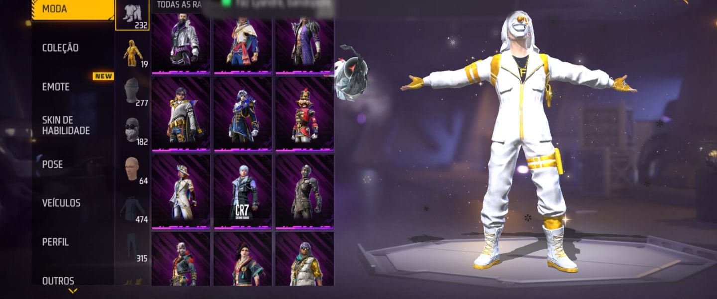 Conta de Free Fire com skins raras