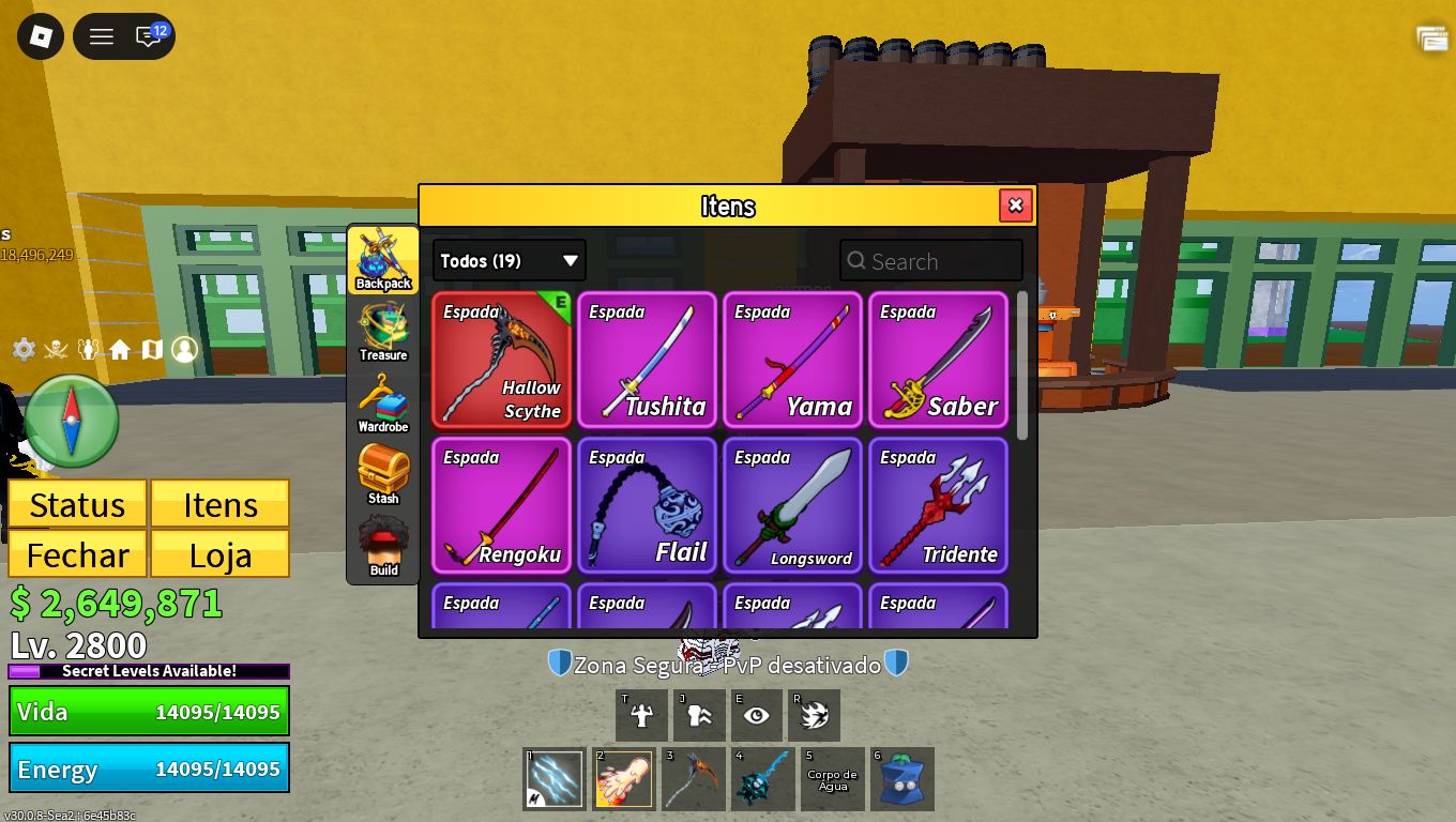 CONTA BLOX FRUITS | LVL 2800 + DOUGH PERM + 2X MASTERY E MAIS!