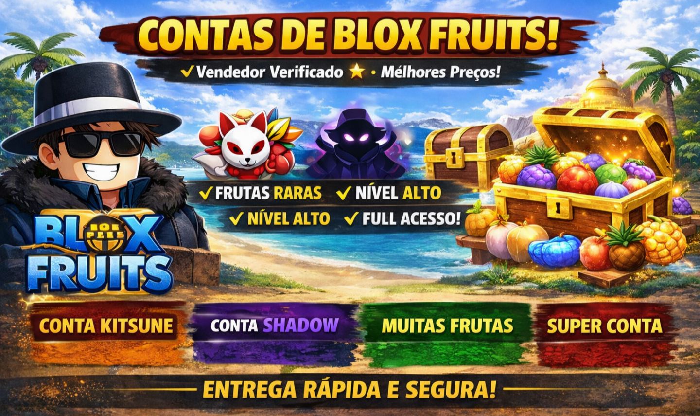 CONTAS BLOX FRUITS - DIVERSAS - (MAIS BARATO!)