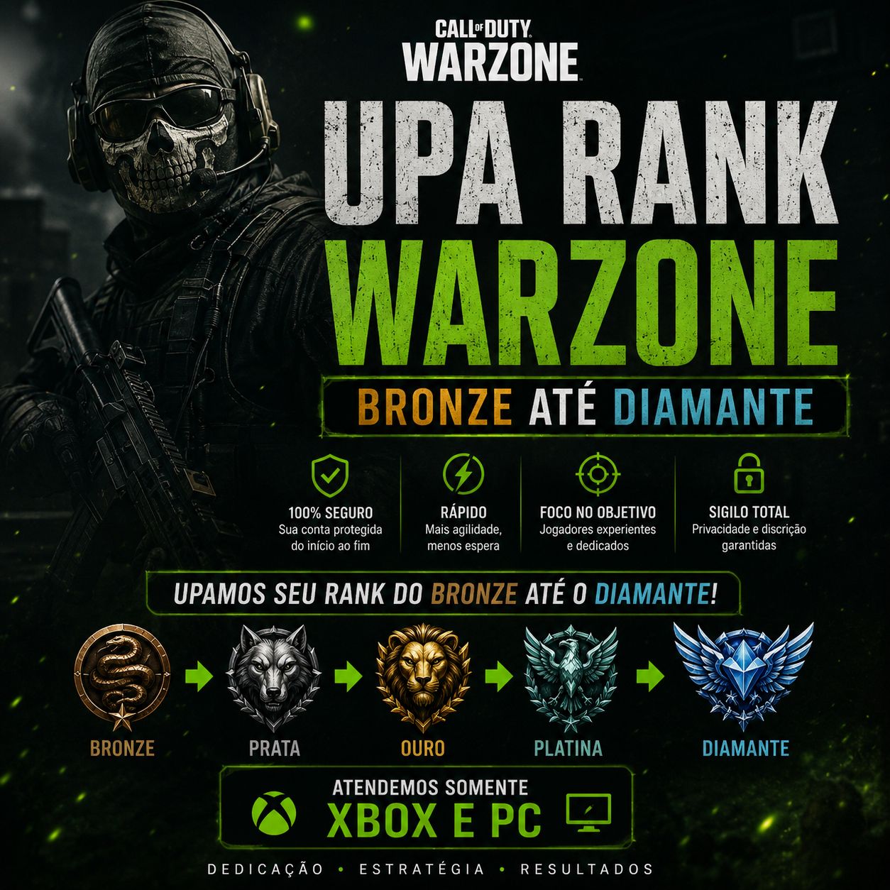 MAIS BARATO !! ELO JOB RANK WARZONE | Bronze até Diamante !! LEIA DESCRIÇÃO