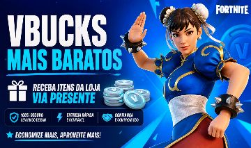 VBUCKS MAIS BARATOS! - ESCOLHA ITENS DA LOJA E RECEBA VIA PRESENTE NO FORTNITE