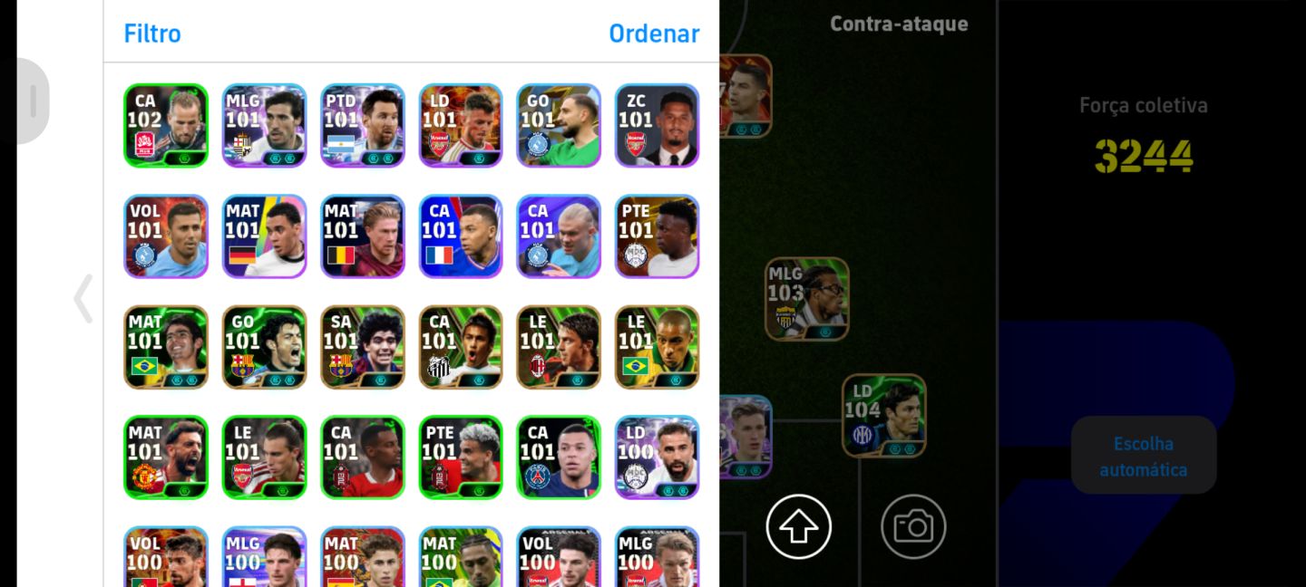 CONTA ABSURDA DE EFOOTBALL COM CR7 107 DEL PIERO 107 E PETER CECH 108