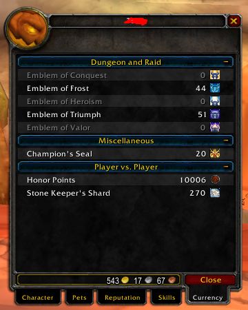 WARMANE ICECROWN - CONTA 3 LV 80