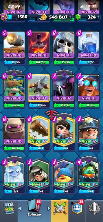CONTA CLASH ROYALE 10.030 TROFÉUS | QUASE TODAS AS CARTAS | 12 EVOLUÇOES