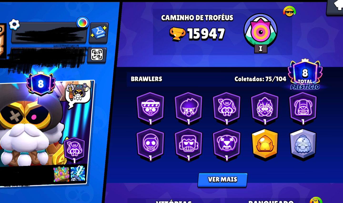 [VENDA] Conta Brawl Stars 15k+ | 3 Lendários MAX + Skins Raras | R$ 550