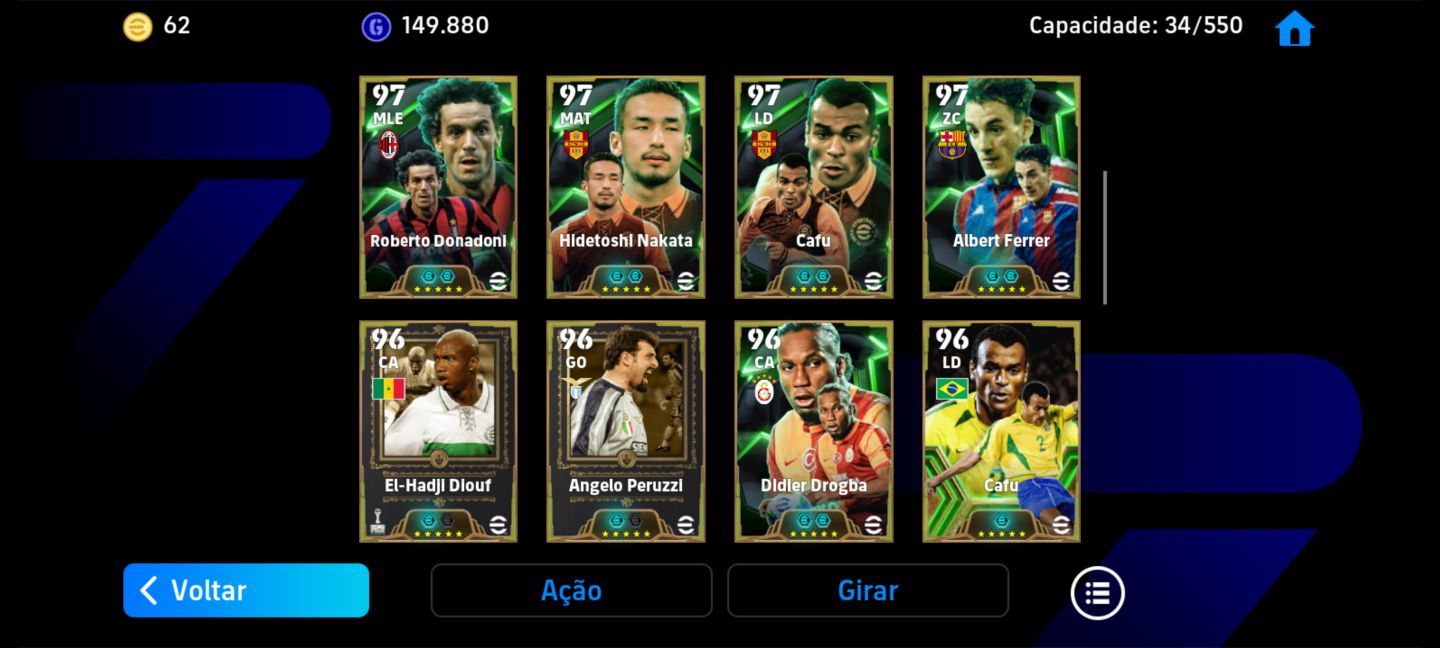 Conta de efootball completinha do Buffon e Hazard