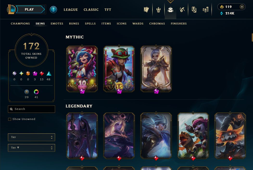 Conta lol 172 Skins, Gold 1, conta antiga 2012, icones raros que nao voltam.