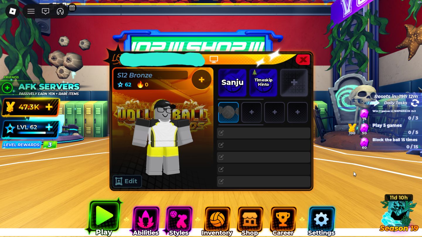 CONTA DE VOLLEYBALL LEGENDS COM TSH +SHIELD BREAKER+332 LUCKY SPIN+2 SLOTS EXTRA