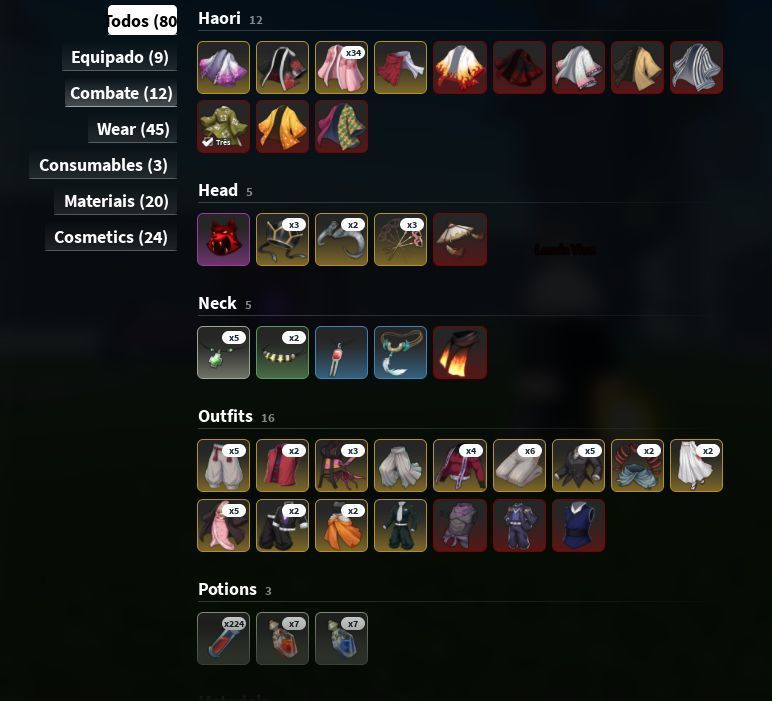 Conta com Katana Nightfall T3, Respiração da Serpente, Clã mitico (end game)