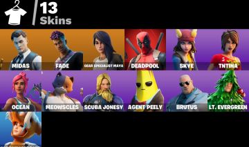 CONTA DE FORTNITE COM MIDAS E DEADPOOL +13 SKINS | 13 PICARETAS | APENAS HOJE!!