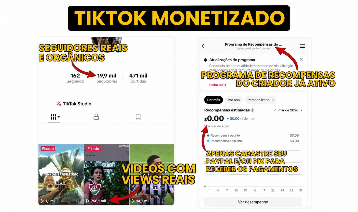 TikTok Aquecido -TikTok Shop- TikTok monetizado, ENTREGA AUTOMÁTICA ,Live Studio