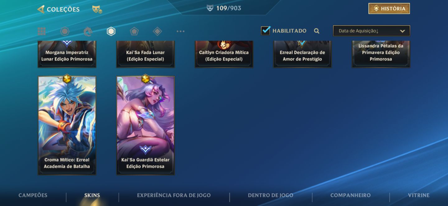 CONTA WILD RIFT EX-GM/ATUAL MESTRE MID E ADC 8 SKINS MITICAS