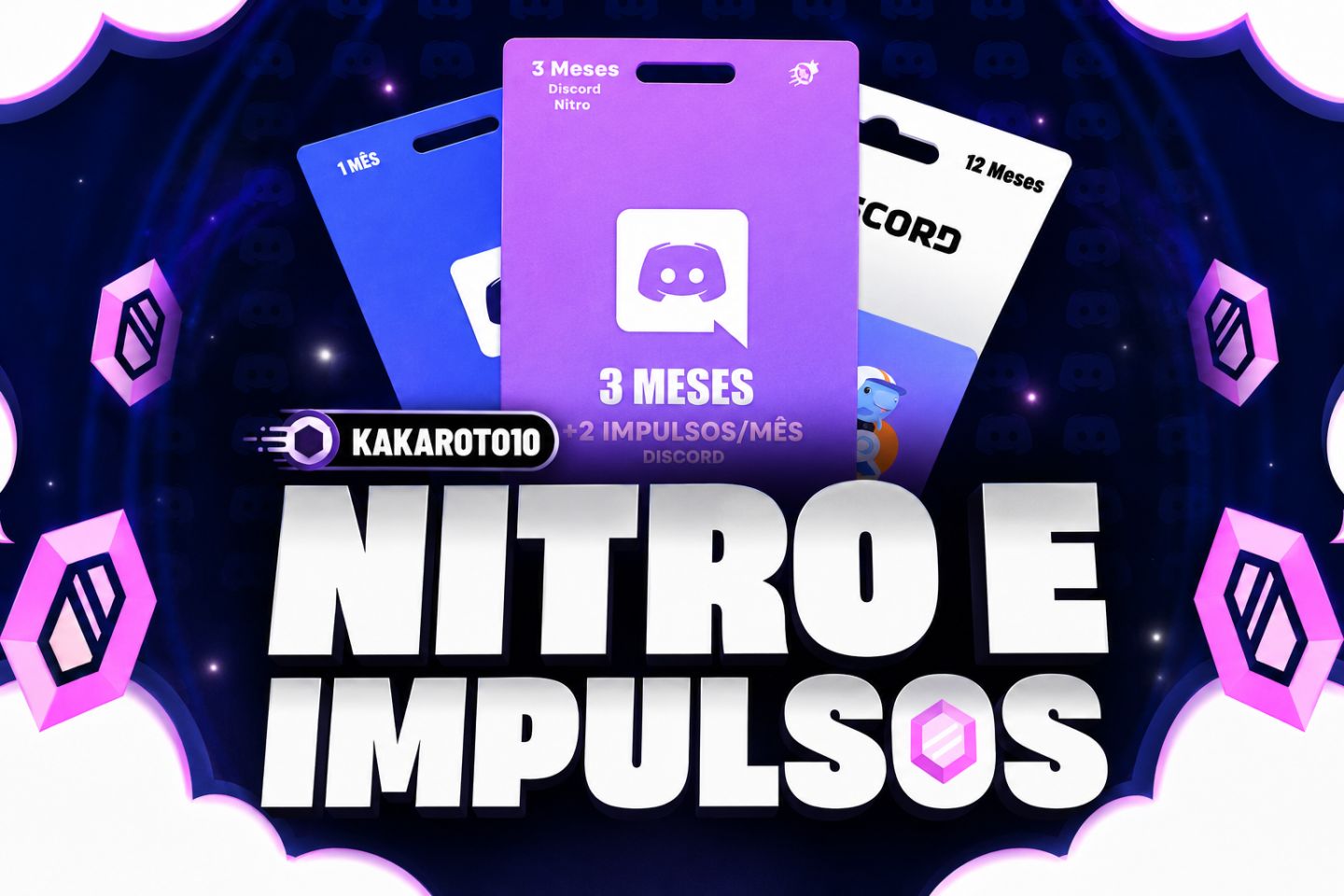 Contas com Nitro Discord | 1 Mês e 3 Meses |
