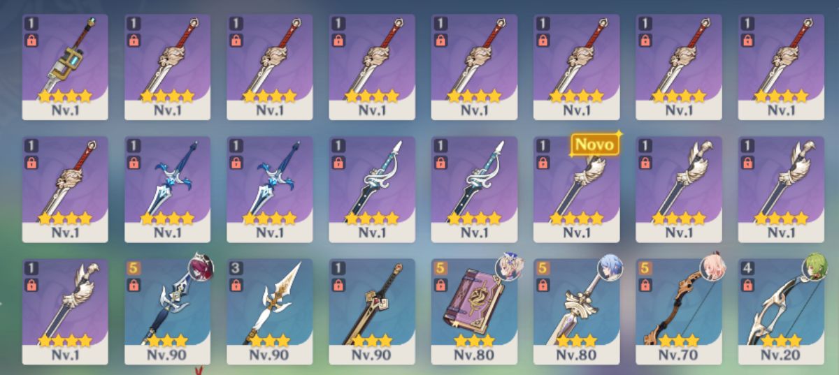 Conta Genshin EndGame com 29 5str, 13 Armas 5str, Constelações e muito mais!